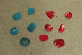 Blue and Red circular paper cuts