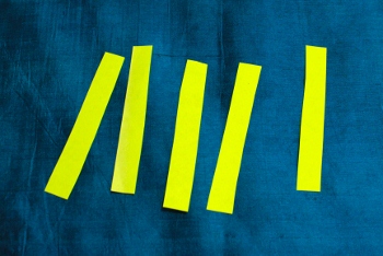 Short stripes of paper
